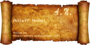 Adleff Noémi névjegykártya